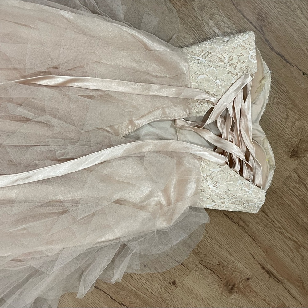 Masquerade Cream Sequin Embellished Sleeveless Gown - Picture 4 of 6